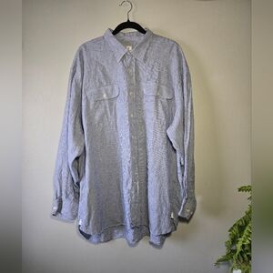 Peter Millar Blue White‎ Striped Button Down Shirt XXL